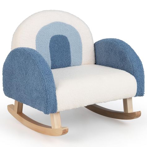 Blue Rocking Chair, Toddler Rocking Chair, Toddler Sofa, Baby Rocking Chair, Kids Rocking Chair, Upholstered Rocking Chairs, Kids Armchair, Kids Sofa, Soft Teddy