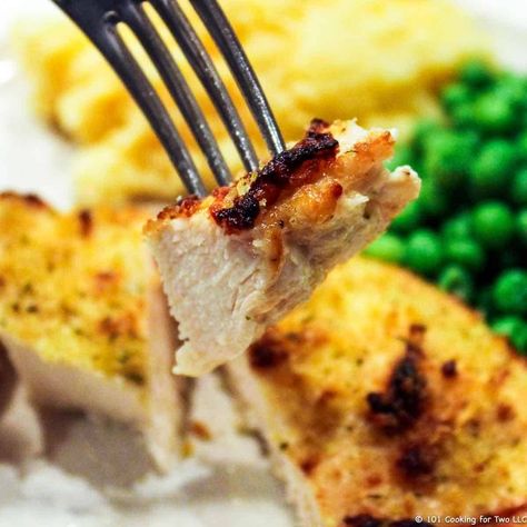 Parmesan Baked Chicken Breast from 101 Cooking for Two Baked Skinless Chicken Breast, Mayonnaise Chicken, Boneless Skinless Chicken Breast Recipes, Skinless Chicken Breast Recipes, Moist Chicken Breast, Chicken Boneless Breast Recipes, Baked Chicken With Mayo, Great Chicken Recipes, Mayonnaise Recipe