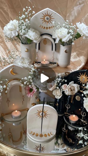 potterywitchApril 15, 2024 on : "✨Remembering✨ Thank you so much for all of your support with my altar creations 🤍 it’s some of my most intentional and meaningf...". Moon Altar Ideas, Altar Diy, Ceramic Shelves, Clay Altar, Beach Witch, Ceramic Altar, Clay Witch, Crafting Decor, Fairy Forest