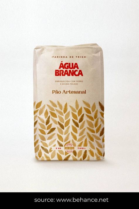 #flour #flourpackagingdesign #flourlabeldesign #creativeflourpackaging source: https://www.behance.net/gallery/81320653/Farinha-de-Trigo-Agua-Branca? Flour Packaging Design, Different Types Of Flour, Flour Packaging, Logo Design Graphics, Sugar Packaging, Glass Shelves Decor, Rice Packaging, Organic Packaging, Bread Packaging