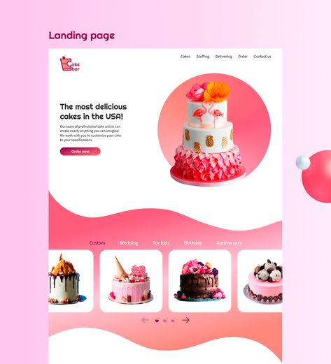 Bakery Website Design Inspiration, Cake Websites, Website Branding Design, Food Website Design, Web Design Inspiration Portfolio, Bakery Website, Graphic Designer Studio, Candy Logo, Shop Website