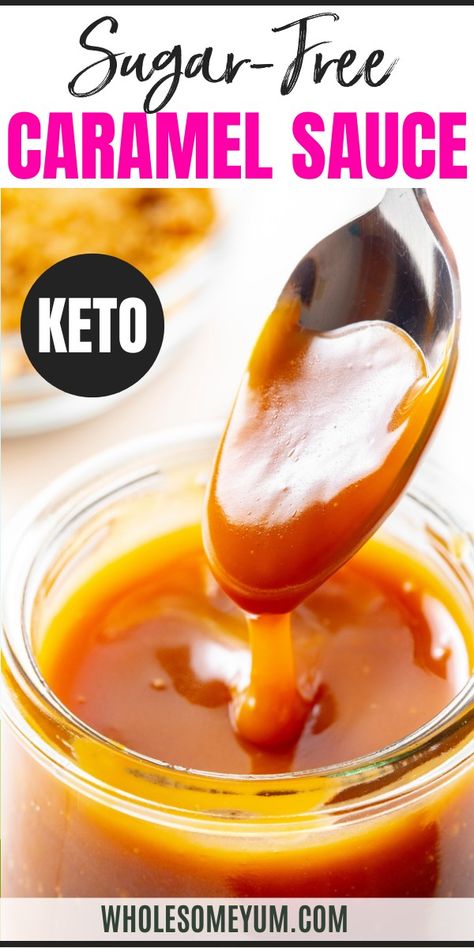 Sugar Free Caramel Syrup And Sauce Sugar Free Caramel Sauce Recipe, Sugar Free Syrup Recipe, Sugar Free Caramel Sauce, Caramel Syrup Recipe, Sugar Free Caramel, Keto Sauces, Caramel Recipes Sauce, Homemade Caramel Sauce, Homemade Syrup