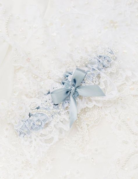 Dusty Blue Garter, Something Blue Garter, Brides Garter Ideas, Something Blue For Wedding, Something Blue Ideas The Bride, Blue Wedding Garder, Wedding Garters Ideas, Light Blue And Green Wedding, Wedding Garders