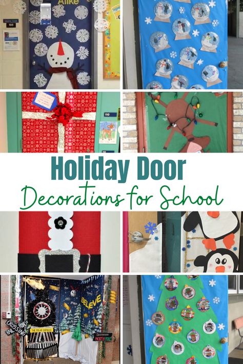 These holiday classroom door ideas are perfect to use throughout the holiday season, and there is something for everyone no matter how you choose to celebrate! Holiday Door Decorations For School, Holiday Classroom Door Ideas, Door Decoration For Preschool, Door Decorations For School, Holiday Classroom Doors, Christmas Door Design, Preschool Door Decorations, Decorations For School, Winter Classroom Door