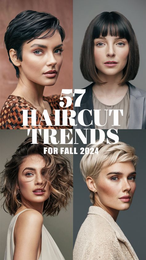 Haircut Trends Fall 2024 bring a fresh approach to style for both women and men. Medium length cuts are particularly popular, offering a balance between long and short hair. The bob and lob are top choices, giving a modern twist to classic styles. Long shags add volume and texture, making them a favorite for those who want a bit of edge. Men’s haircuts are all about simplicity and sharp lines, perfect for winter. Step into the new season with a trendy, updated look. Short Hairstyles Fall 2024, Winter 2024 Haircut, Haircut 2024 Trends Women Fall, Haircut Trends Fall 2024, Short Haircut 2024 Trends Women, Short Hair Fall 2024, Fall 2024 Short Hair Trends, Short Hairstyles 2024 Trends, Pixie Haircut 2024 Trends Women