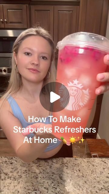 Brookelyn  Meyer ☕️✨🌸 on Instagram: "Pineapple Dragonfruit Refresher 🍍☀️✨

This is a delicious refresher, although because of the pineapple juice I think this would be better with coconut water. It is super easy to make Starbucks refreshers at home 🍍☺️

Recipe:

🍍 1 can @dolepics pineapple juice from @target 
🍍 lemonade from @aldiusa although I think coconut water would be better since there is pineapple, this is still good though!
🍍 freeze dried dragonfruit from @target 
🍍 ice

Follow me @brookelynlikesespresso for daily recipes to make your Starbucks at home (or other drinks at home hehe) on TikTok & IG! ☀️🍍✨

#starbucksrefreshers #refresher #refreshersathome #dragonfruitrefresher #starbucksdragonfruitrefresher #summerdrinks #refreshingdrinks #starbucksathome" How To Make A Starbucks Strawberry Lemonade Refresher, Yummy Starbucks Drinks Refreshers, Coconut Water Refresher, Coconut Refresher Drink, Dunkin Dragonfruit Refresher Recipe, Tropical Sunrise Refresher Starbucks, Starbucks Refresher Recipes At Home, Fruit Refresher Drinks, How To Make A Starbucks Refresher At Home