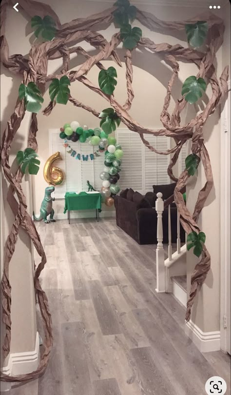 Jungle Journey Vbs, Jungle Vbs, Vbs Jungle, Safari Birthday Party Decorations, Jurassic Park Birthday Party, Shrek Party, Dinosaur Birthday Theme, Jurassic Park Birthday, Reptile Party