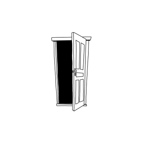 Open Door to the Void, a simple blackwork tattoo design Open Up Tattoo, Small Door Tattoo, Small Blackwork Tattoo Simple, Sarah Lynn Tattoo Ideas, Open Door Tattoo Ideas, Dark Minimal Tattoo, Door Tattoo Design, The Doors Tattoo Ideas, Door Tattoo Minimalist