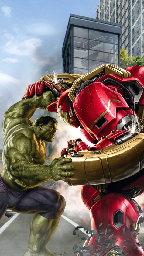 Hulk And Iron Man, Hulk Vs Hulkbuster, Hulk Art, The Hulk, Hulk Marvel, Marvel Vs Dc, Marvel Iron Man, Marvel Wallpaper, Marvel Vs