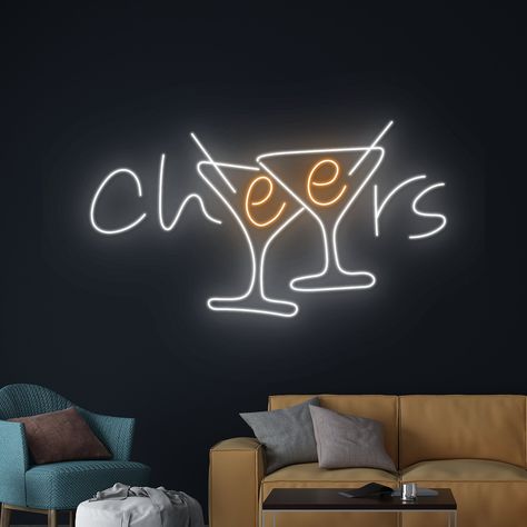 #NeonSigns #BrightIdeas #NeonSignNames #NeonInspiration #NeonRoom #RoomDecor Neon Lights For Bar, Bar Light Up Sign, Neon Signs For Business, Neon Sign Ideas Living Rooms, Neon Signs For Bar, Happy Hour Neon Sign, Neon Bar Signs For Home, Bar Neon Lights, Neon Bar Design