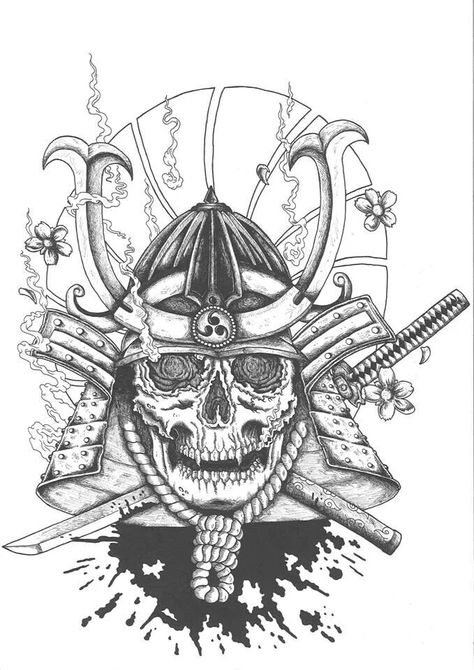 Japanese Tattoo Art Samurai, Cheek Tattoo, Tattoo Design Japanese, Skull Samurai, Samurai Warrior Tattoo, Spiderman Tattoo, Skull Rose Tattoos, Skeleton Warrior, Cool Half Sleeve Tattoos