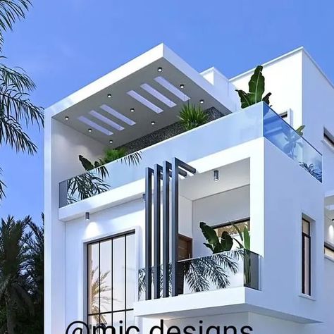 Architects In Nigeria on Instagram: "Duplex!! White is classy! @mjc.designs #exteriordesign #Architect #realestate #duplex #mjcdesigns" Beautiful Duplex Houses, Nigeria Duplex Design, Modern Duplex Design Exterior, Duplex House Design Exterior, Modern Duplex Design, Duplex Apartment Design, Ensuite Room, Apartments Exterior, House Roof Design