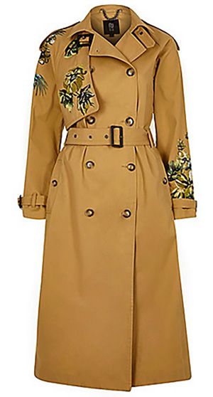 river island embroidered trench coat Le Catch, Balochi Dress, Wardrobe Systems, Deer Doe, Embroidered Coat, Cotton Outfit, Embellished Jacket, Spring Coat, Embroidered Clothes