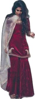 Casual Anarkali, Velvet Sharara, Velvet Suit Design, Simple Dress Casual, Sharara Designs, Desi Dress, Anarkali Lehenga, Velvet Dress Designs, Traditional Indian Dress