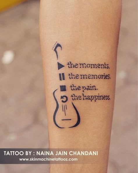 Henne Tattoo, Nota Musical, M Tattoos, Petit Tattoo, Machine Tattoo, Music Tattoo Designs, Guitar Tattoo, Note Tattoo, Inspiration Tattoos