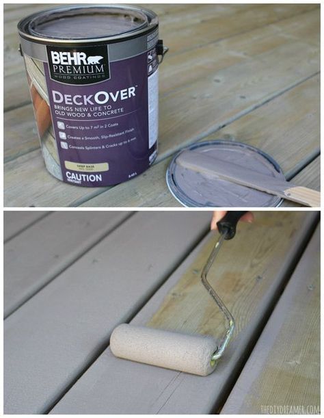 Used boothill grey (behr deck paint) for trim exterior Behr Deck Paint, Painted Wood Deck, Deck Paint Colors, Grey Deck, Deck Makeover, Porch Paint, Painted Front Porches, Deck Colors, Porch Colors