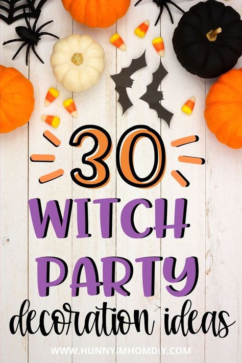 Hocus Pocus Witch Party Decoration Ideas Hocus Pocus Centerpieces Diy, Witch Themed Decorations, Halloween Witch Party Ideas, Witchy Birthday Party Decor, Witches Theme Party, Witch Party Decor, Witch Halloween Party Ideas, Witch Birthday Party Kids, Witch Theme Halloween Party