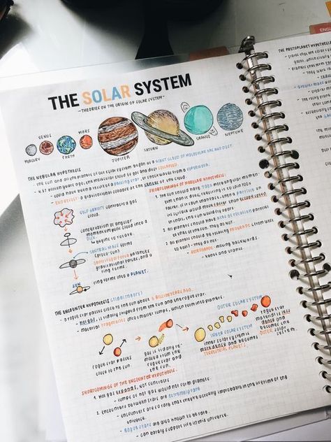 The Solar System Notes Notesbog Design, Studyblr Notes, Printed Notes, Struktur Teks, Studie Hacks, Notes Inspo, Studera Motivation, Aesthetic Notes, Bullet Journal Notes