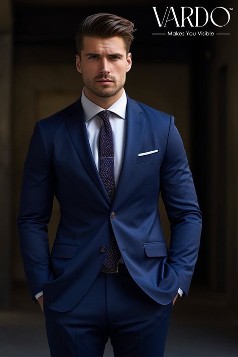 Buy Premium Navy Blue Two Piece Suit for Men Formal Event Attire for Every Occasion Tailored Fit, the Rising Sun Store, Vardo Online in India - Etsy Men Suits Navy Blue, Navy Prom Suits For Guys, Dark Navy Blue Suit Men, Dark Blue Suit Wedding, Two Piece Suit For Men, Business Suits Men, Navy Blue Suit Men, Blue Suit Outfit, Unique Mens Wedding Suits