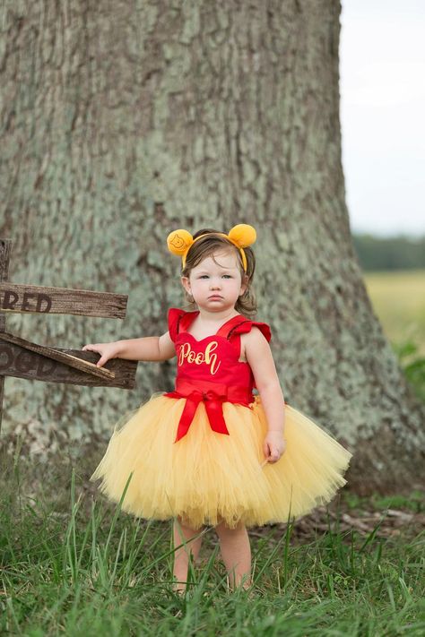 Winnie the pooh Costume-Winnie the pooh tutu dress-Winnie the | Etsy Winnie The Pooh Tutu Costume, Fancy Nancy Costume, Winnie The Pooh Dress, Pooh Bebe, Winnie The Pooh Costume, Pooh Dress, Toddler Costumes Girl, Tutu Dress Costumes, Pooh Party