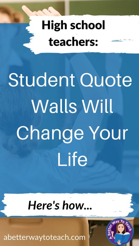 Community Building Activities Classroom High School, Quotes For Classroom Wall High School, Quote Of The Week Classroom, Quotes For High School Students, Quotes For The Classroom, Encouragement Wall, Middle School Classroom Management, Class Community, Class Quotes