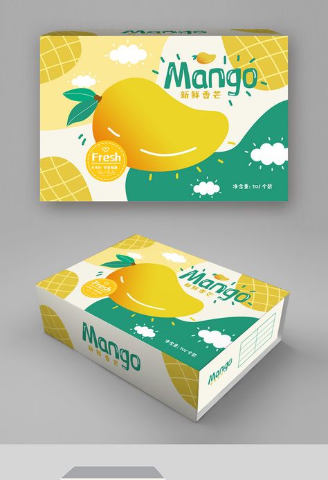 Logo Design Graphics, Food Box Packaging, Fruit Packaging, Graphic Design Infographic, Food Logo Design, Candy Packaging, Fruit Gifts, Cake Packaging, Mango Fruit