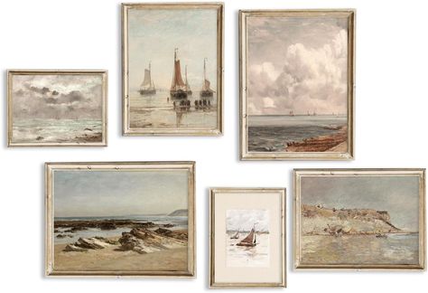 TWNSLLA Coastal Vintage Wall Decor,Vintage Seascape Wall Art,Antique Nautical Ship Prints Wall Decor,Vintage Sea Landscape Wall Art,Sailboat Nautical Art Pictures for Home Bedroom,Unframed : Amazon.ca: Home Coastal Vintage, Sailboat Wall Art, Kitchen Artwork, Pictures For Home, Seascape Wall Art, Vintage Sea, Sea Landscape, Wall Decor Vintage, Nautical Art