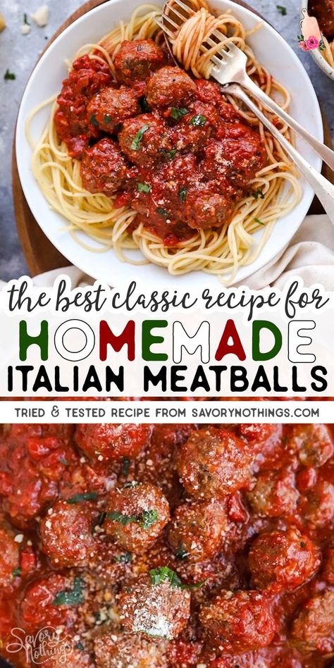 Italian Meatball Recipes Easy, Spagetti And Meatball Recipes, Homemade Meatballs For Spaghetti, Beef Meatballs Baked, Quick Meatball Recipes, Beef Meatball Recipes, Spaghetti And Meatball Recipes, Homemade Beef Meatballs, Italian Meatball Recipes