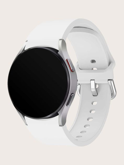 White    Silicone Plain  Embellished   Smart Watches & Accs Smartwatch Design, Samsung Gadgets, Galaxy Watch 5 Pro, Samsung Galaxy Watch 4, Pretty Watches, Galaxy Watch 5, Samsung Watch, Samsung Smart Watch, Fancy Watches