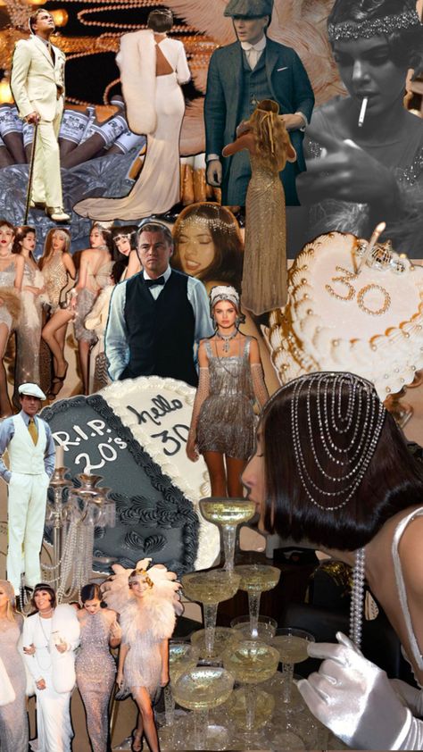 30th Birthday Theme, Roaring 20s Party Dress, Roaring 20s Birthday Party, Roaring 20s Birthday, Great Gatsby Prom, Roaring Twenties Party, Prohibition Party, Twenties Party, Gatsby Party Decorations