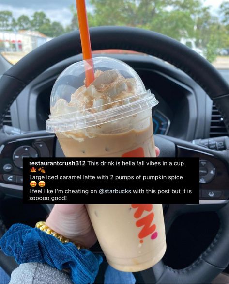 Best Iced Coffee From Dunkin, Dunkin Iced Coffee Drinks, Dunkin Donuts Iced Coffee Order Fall, Good Dunkin Drinks, Drinks To Try At Dunkin, Mcdonalds Coffee Order, Dunkin Donuts Coffee Order Ideas, Dunkin Drinks Recipes, Hot Dunkin Donuts Drinks