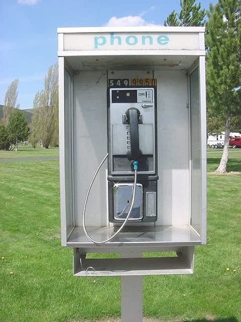 Pay phones are coin operated phones in a telephone booth, that were invented in 1889. It requires a certain amount of change to use, combining the uses of quarters, nickels, dimes and etc. This revolutionized telephones and communication because cell phones were not yet invented yet. People could call people while not at home using a phone connected to the wall. You could be on the go and still make phone calls. Public Phone, Childhood Memories 90s, Phone Books, Telephone Booth, Back In My Day, Vintage Phones, Coin Operated, Phone Booth, 90s Childhood