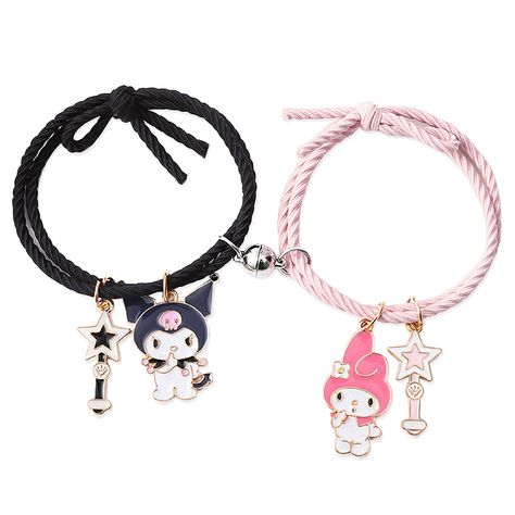 Mutual Attraction, Kawaii Bracelet, Couples Bracelets, Bff Jewelry, Bff Bracelets, Hello Kitty Jewelry, Best Friend Bracelets, Valentines Couple, Magnetic Jewelry