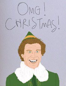 Will Ferrell Elf, Nutcracker Christmas Card, Elf Christmas Card, Cute Valentines Card, Santa Christmas Cards, Movie Card, Elf Movie, Valentine's Card, Will Ferrell