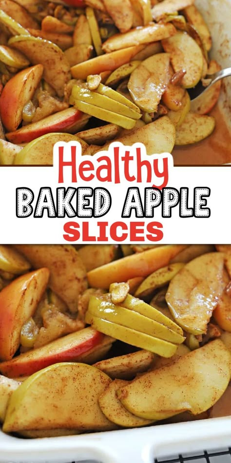 Best Apple Desserts, Baked Apple Slices, Apple Slice Recipe, Baked Apple Recipes, Fall Apple Recipes, Apple Recipe, Healthy Baked, Baked Apple, Healthy Apple