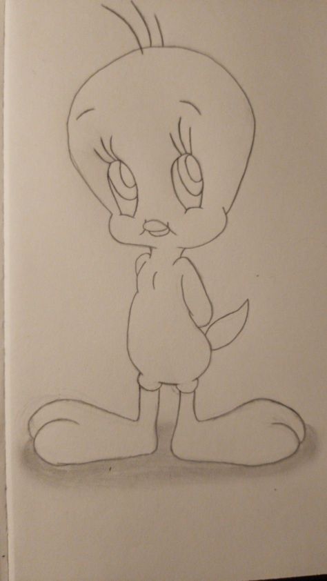 Tweetie Bird Drawing, Tweety Sketch, Tweety Drawing, Oldie Drawings, Pictures To Trace, Tweety Bird Drawing, Bugs Bunny Drawing, Easy Graffiti Drawings, Easy Disney Drawings