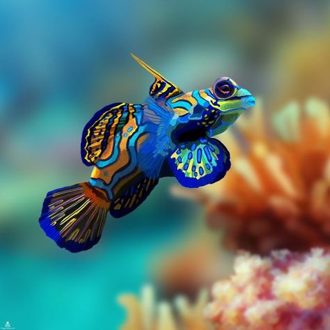 Mandarin Fish, Salt Water Fish, Cool Fish, Saltwater Tank, The Great Barrier Reef, Beautiful Sea Creatures, Water Animals, Marine Fish, Underwater Creatures