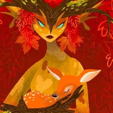 Beautiful Bizarre Magazine on Instagram: "Maple Dryads and their love for Deers (Animation) by @cammiereis and dedi_jisus is magical. #beautifulbizarre #ipaddrawing #digitalillustration #artreels #dailyart #characterdesign #fairycore #illustration #animation"