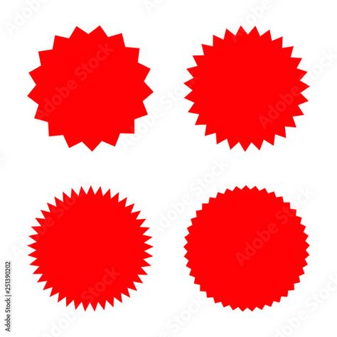 Stock Image: Set of red retro blank starburst, sunburst badges. Vector illustration isolated. Red Starburst, Makeup News, Flyer And Poster Design, Red Retro, Ranbir Kapoor, Adobe Stock, Poster Design, Stock Vector, Vector Illustration