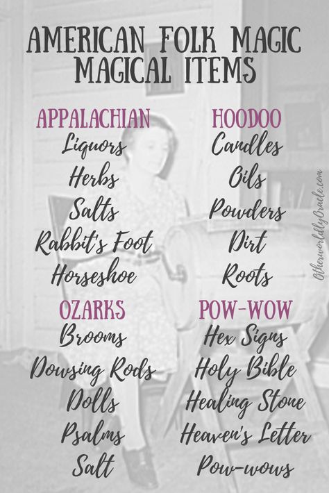 American Folk Magic: Types of folk magic and their common magical items. Ozark Folk Magic, The Poisonwood Bible Aesthetic, Appalachian Magic Folk, Appalachian Folk Medicine, Appalachian Granny Witchcraft, Granny Magic Appalachian, Appalachian Magic, Magic Types, Grimoire Inspiration