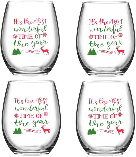 PRICES MAY VARY. SPECIAL CHRISTMAS GIFT SET: Special and funny Christmas stemless wine glass set announces to you that Christmas is coming! This funny glass set could be as a unique gift for men, women, dad, mom, friend, coworker, lover and family. WINE GIFT FOR ANY OCCASIOPNS: Not only a funny gift idea for Christmas, birthday, White Elephant, stocking stuffer, secret Santa, Also great to give as a congratulation gift, gag gift, thank you gift or presents for special celebrations. SUITABLE FOR Christmas Wine Glasses, Special Christmas Gift, Women Friends, Congratulations Gift, Unique Gifts For Men, Christmas Gift Sets, Wine Glass Set, Cool Gifts For Women, Bar Glassware