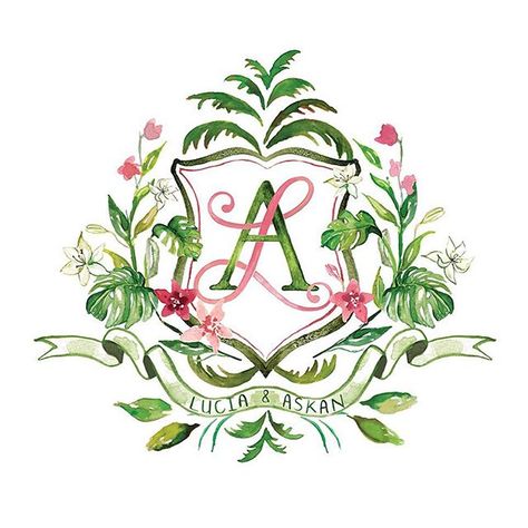 Arabella June Lake Recipes, Wedding Crest Monogram, Couple Getting Married, Crest Monogram, Watercolor Monogram, Family Crests, Wedding Crest, Gorgeous Couple, Wedding Logos