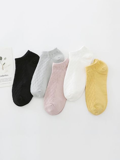 5Pairs Solid Rhombus Invisible Socks Set  MULTI-A #Ad , #Affiliate, #Rhombus, #Solid, #Pairs, #Invisible, #MULTI Small Socks, Cotton Candy Colors, Ankle Socks Women, Invisible Socks, Sock Patterns, Colorful Socks, Kids Socks, Short Socks, Fashion Socks