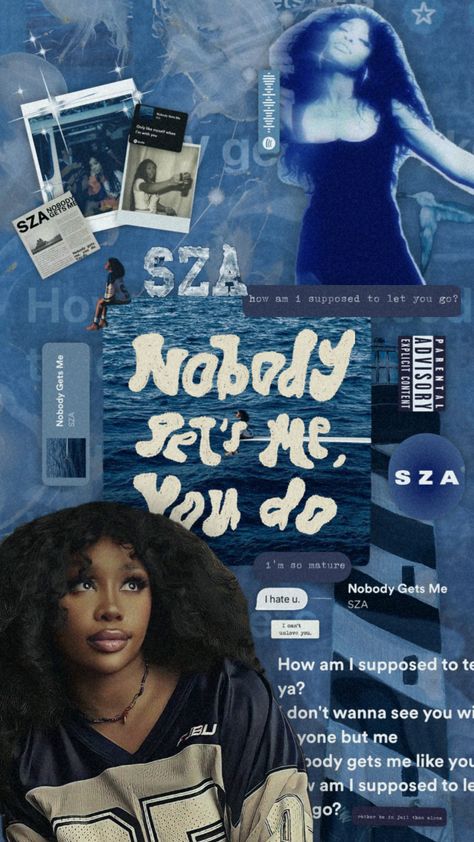 Nobody gets me, you do- SZA 💙🌊 Snooze By Sza Wallpaper, Nobody Gets Me Sza Wallpaper, Sza Wallpapers Ipad, Sza Quotes Wallpaper, Artists Pfp, Sza Album Cover Wallpaper, Sza Fanart, Sza Aesthetic Poster, Nobody Gets Me Sza