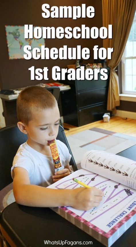 A real homeschool family shares what their sample homeschool schedule for a 1st grader looks like for their son. It's an example template of routines and daily homeschooling work for a first grade boy who also has other siblings at home. #homeschool #planning #homeschoollife #homeschool #firstgrade #momofboys #boymom #raisingboys #1stgrade #boys #schedules #familyroutines #family Sample Homeschool Schedule, First Grade Schedule, Homeschool 1st Grade, Kindergarten Homeschool Schedule, Homeschooling First Grade, Homeschool Daily Schedule, First Grade Curriculum, Homeschool Family, Homeschool Routine