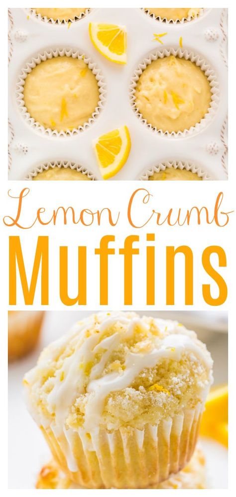 Moist Lemon Muffin Recipes, Best Lemon Muffins, Lemon Muffins With Glaze, Bakery Style Lemon Muffins, Dessert Recipes Muffins, Moist Lemon Muffins, Homemade Muffin Recipes, Muffin Basket Ideas, Lemon Muffins With Cream Cheese Filling