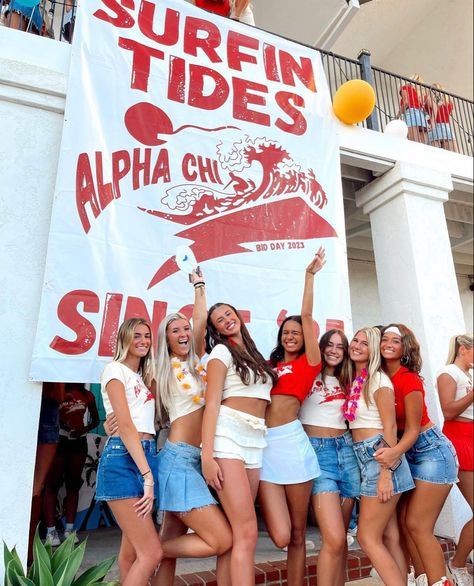 2000s Sorority Theme, Bid Day Aesthetic, Spirit Week Ideas Sorority, Cute Bid Day Themes, Big Little Banner Sorority, Recruitment Themes Sorority, Work Week Themes Sorority, Unique Bid Day Themes, U Of Arizona