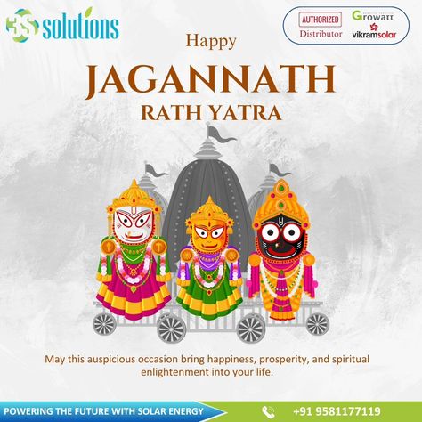 🌟 Happy Jagannath Rath Yatra from 3S Solutions! 🌟 May the divine blessings of Lord Jagannath bring joy, prosperity, and success to your life. On this auspicious occasion, let's come together to celebrate the journey of Lord Jagannath, Lord Balabhadra, and Devi Subhadra. May this festival fill your heart with devotion and your home with happiness. 🙏 Jai Jagannath! 🙏 Powering the future with solar energy. #3SSolutions #Solar #Rathyatra #JaiJagannath #JagannathRathYatra #solarinstallation #... Happy Ratha Yatra, Jagannath Lord, Happy Rath Yatra, Ratha Yatra, Jai Jagannath, Rath Yatra, Lord Jagannath, Madhya Pradesh, Spiritual Enlightenment