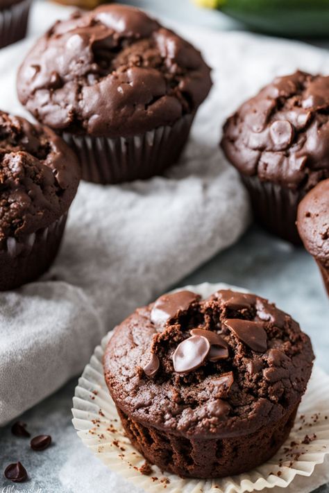 Chocolate Zucchini Muffins Recipe

Ingredients

- 1 medium zucchini, grated
- 1 cup all-purpose flour
- 1/3 cup unsweetened cocoa powder
- 1 teaspoon baking soda
- 1/2 teaspoon salt
- 1/2 cup sugar
- 1/4 cup brown sugar
- 1/2 cup vegetable oil
- 2 large eggs
- 1 teaspoon vanilla extract
- 1/2 cup chocolate chips (optional)

Instructions

- Preheat the oven to 350°F (175°C) and line a muffin tin with paper liners.
- In a large bowl, whisk together flour, cocoa powder, baking soda, and salt. In another bowl, mix sugars, oil, eggs, and vanilla until well combined. 

Full Recipe on... Chocolate Zucchini Mini Muffins, Cocoa Powder Muffins, Chocolate Brownie Muffins, Healthy Double Chocolate Muffins, Zucchini Muffins Chocolate Chip, Healthy Muffins Recipes, Zucchini Muffins Recipes, Zucchini Chocolate Muffins, Cocoa Muffins