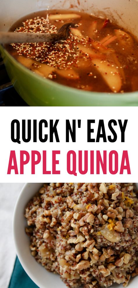 Quinoa Apple Breakfast, Apple Quinoa Breakfast, Apple Quinoa, Crunch Topping, Quinoa Recipes Healthy, Apple Breakfast, Apple Walnut, Festive Background, Apple Maple